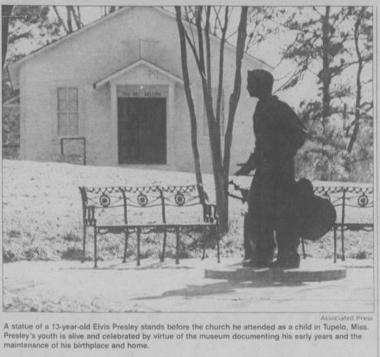 A statue of 13-year-old Elvis